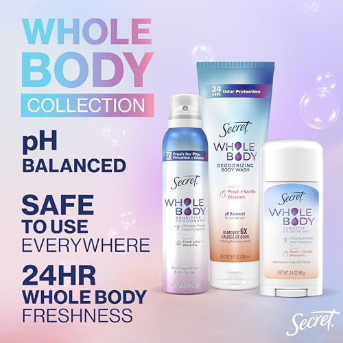 Secret Whole Body Deodorant Cream, Unscented, 72-Hour Odor Protection, 3.0 oz