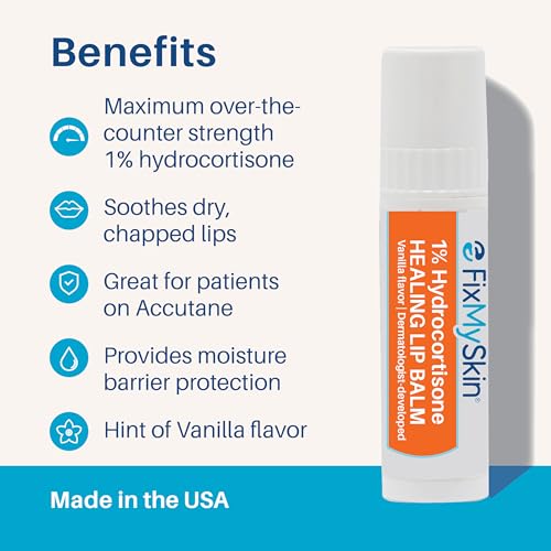 FixMySkin 1% Hydrocortisone Healing Lip Balm - Vanilla, 0.15 oz