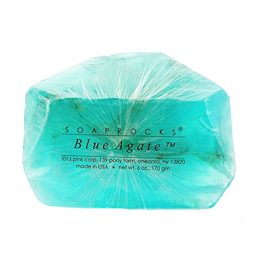 T.S. Pink Blue Agate Soap Rocks - Long-Lasting Gemstone Rock Soap, 6 oz.