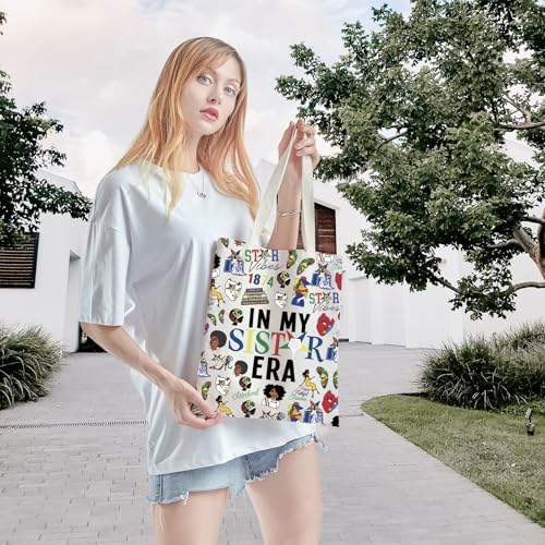 WCGXKO Greek Sorority Tote Bag with Zipper - Sistar Sisterhood 1874
