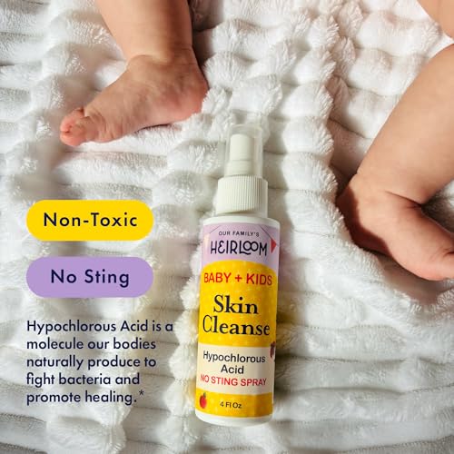Hypochlorous Acid Baby & Kids Skin Spray - Soothes Diaper Rash, Eczema, Cuts & Scrapes, 4 oz