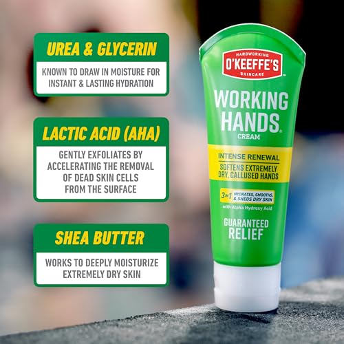 O'Keeffe's Working Hands Intense Renewal Cream, 3 oz - 48 Hour Hydration for Extremely Dry Skin