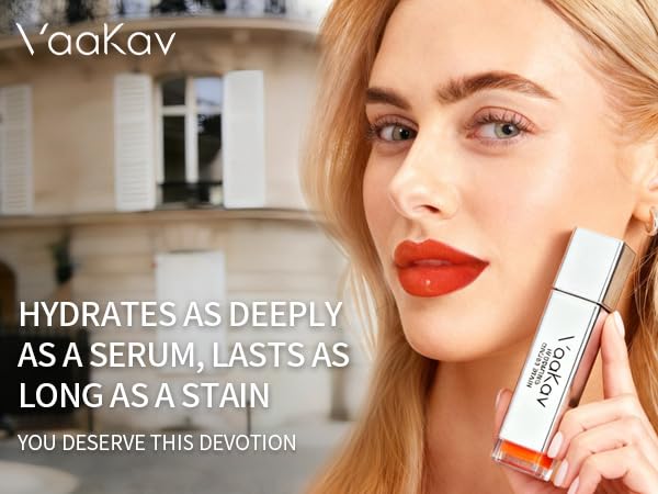 Hydrating Lip Stain Oil - Long Lasting Waterproof Non-Sticky Tint for Soft Plump Lips | 02 Peach Bang