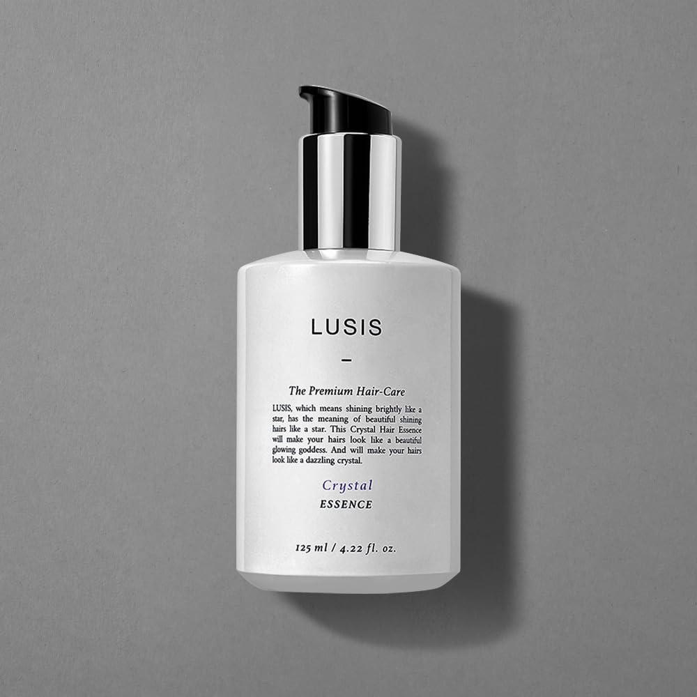 LUSIS Crystal Hair Essence – Protein & Keratin Leave-In Treatment for Damaged Hair Repair, Volume Boost & Shine -6 Oil Blend for Smooth, Frizz-Free, Silky, Healthy Hair, 4.22 fl.oz (K-Beauty Hair Oil)