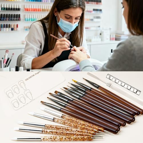 18-Piece Nail Art Brush Set for Professional Nail Design