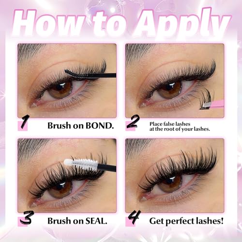 Anime Lash Clusters Kit - 120 Pcs Spiky Eyelash Extensions 10-16MM