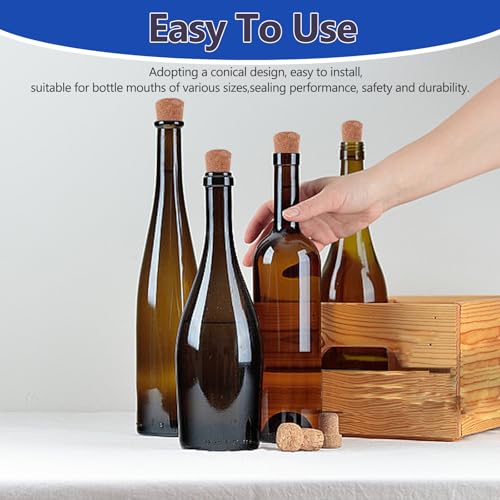 25 Pack Tapered Cork Stoppers for Wine & Beer - Natural Cork