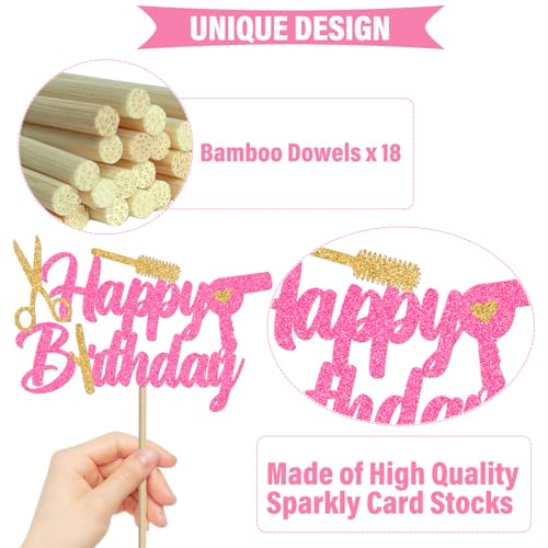 18PCS Hairdresser Centerpiece Sticks for Birthday & Bridal Showers