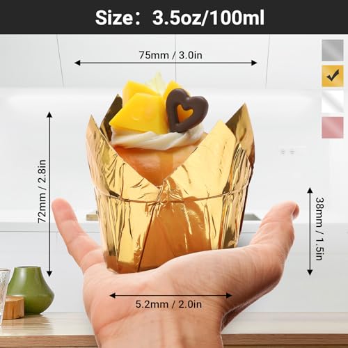 EUSOAR 50Pcs Aluminum Foil Cupcake Liners - Eco-Friendly Baking Cups