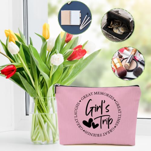 Girls Trip Makeup Bag Set - 3 Pcs Portable Cosmetic Pouches