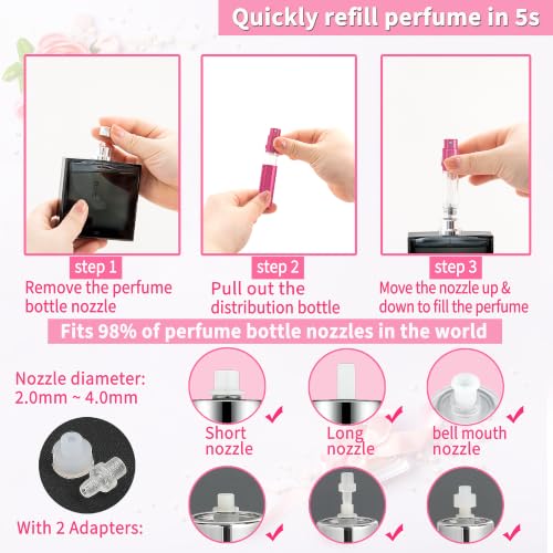 ANTOKX Rose Red 5ML Refillable Perfume Atomizer Travel Spray