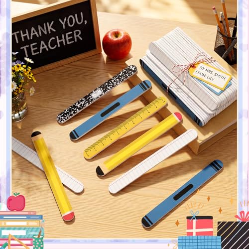 Therwen 50 Pcs Back to School Mini Nail File Set - 7.01 x 0.75 Inch