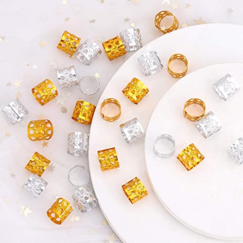 Tbestmax 200 Pcs Dreadlocks Beads Hair Braid Rings Clips