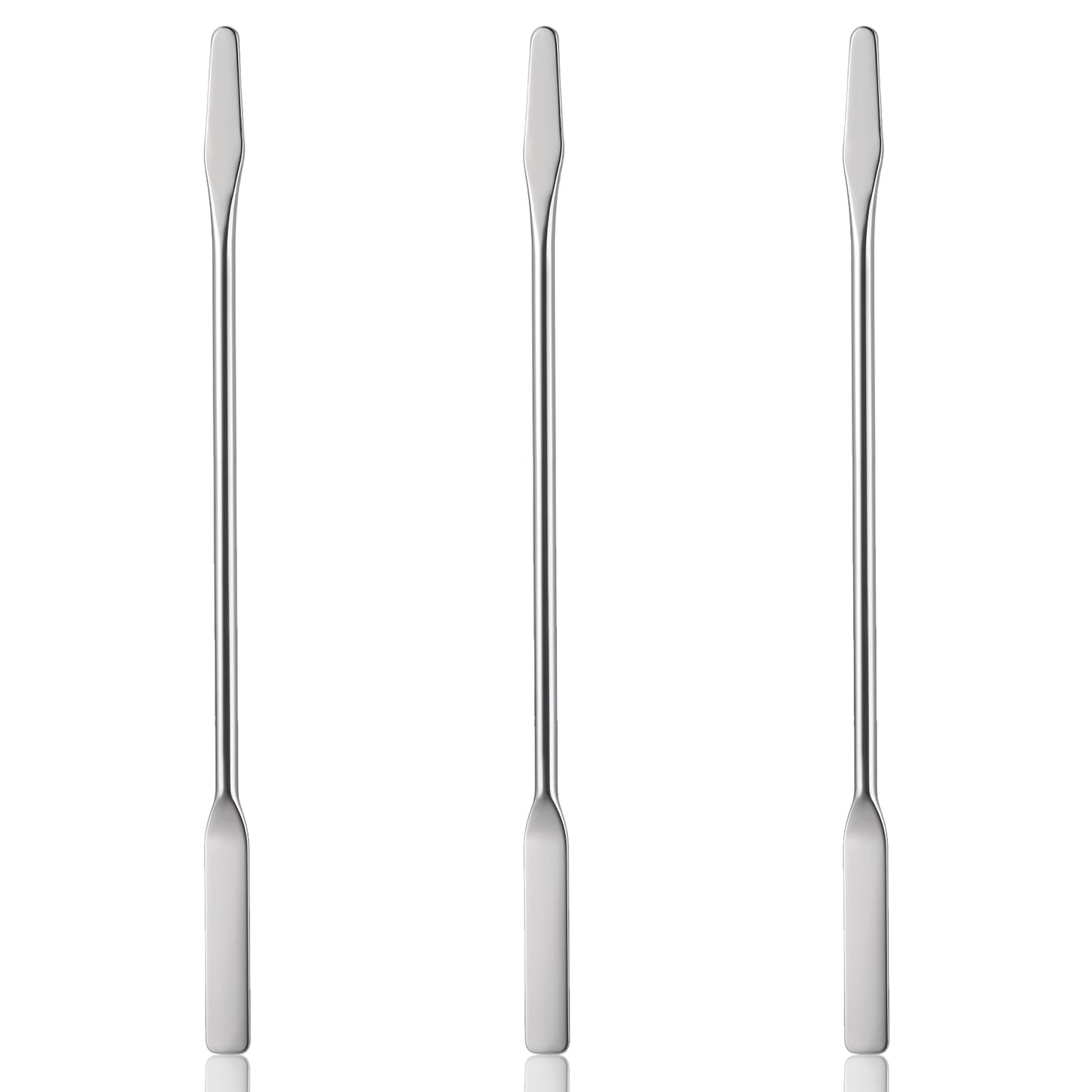 3 Pcs Small Metal Spatula, Lab Spatula, Double Ended Micro Spatula, Stainless Steel Mini Spatula, Square/Round End Spatula, Makeup Spatula Tool for Mixing Cosmetics