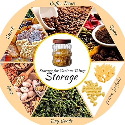 Airtight Glass Food Storage Container with Acacia Wood Lid - 1.5L