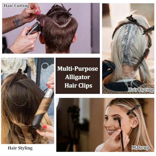 24 Pack Alligator Hair Clips for Styling, Sectioning Crocodile