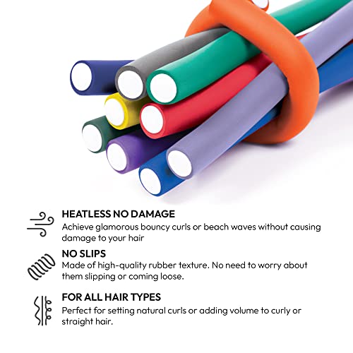 Red by Kiss Flexi Rods - Heatless Hair Curler for Bouncy Curls & Waves