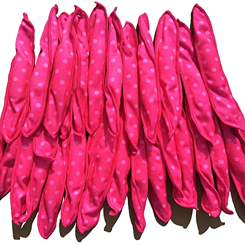 Aimin Soft Satin Sponge Overnight Curlers for Heatless Long Hair Curls (20 pcs, Pink)