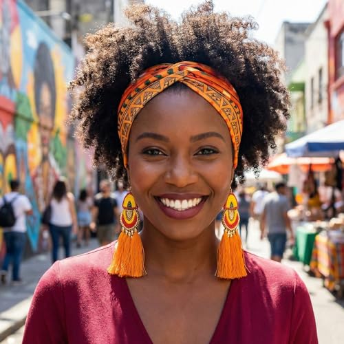 VASTRISE 10 Pack Wide Boho Headbands for Women - African Print Hair Wraps & Turbans