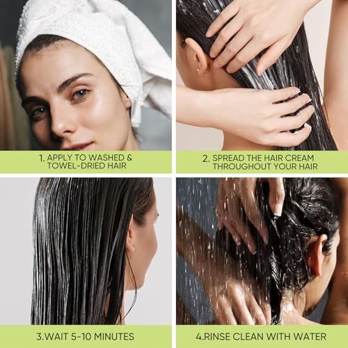 OUPEICHARM Collagen Hair Mask for Damaged & Dry Hair - Deep Conditioning, Hydrating & Repairing 12.35oz