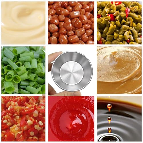 BoAn 304 Stainless Steel Dipping Bowls - Set of 6, 4.6 Inch Sauce Bowls for Condiments