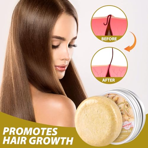 Starhig Ginger Hair Regrowth Shampoo Bar - Natural 3 Pcs for All Hair Types