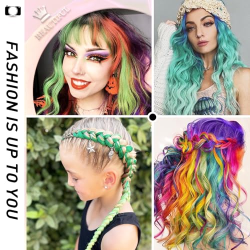 SOFEIYAN 10-Piece Colorful Clip-In Hair Extensions - Purple, 22 Inch Synthetic Highlights for Women
