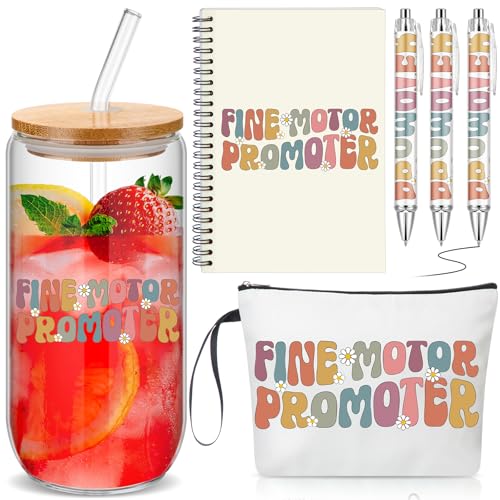 Fine Motor Promoter OT Gift Set - Makeup Bag, Glass Cup, Journal & Pens