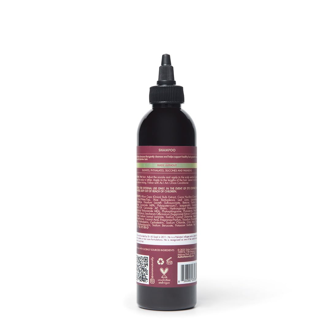 As I Am Onion Shampoo - 8 oz - with Red Onion, Ceramides & Isoquercetin - Helps Support Healthy Hair Growth