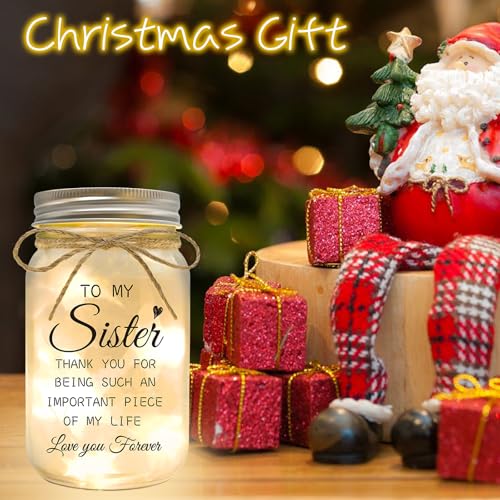 Mason Jar Night Light for Sister - Heartfelt Home Decor Gift