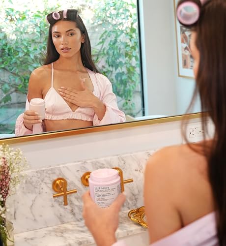 Truly Beauty Soft Serve After Shave Plump Cream - Hydrating Body Lotion with Hyaluronic Acid & Peptides, Strawberry Vanilla Scent