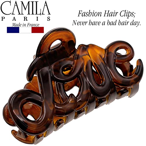 Camila Paris French Hair Claw Clip 2 Inch Brown Tortoise Style Durable Hair Accessory