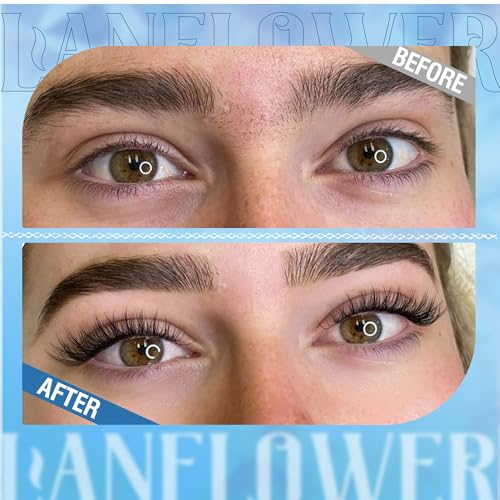 Lanflower Wispy Lash Clusters Kit P - Natural C Curved Extensions, 154pcs