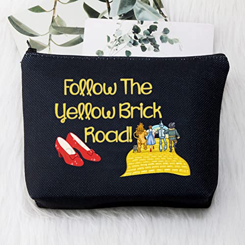 Follow The Yellow Brick Road Makeup Bag - Movie Inspired Cosmetic Pouch