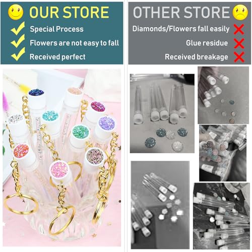 SenRocc 10x Diamond 1-KC Mascara Wand Tubes with Keychain Set – Reusable Eyelash Brush Tubes