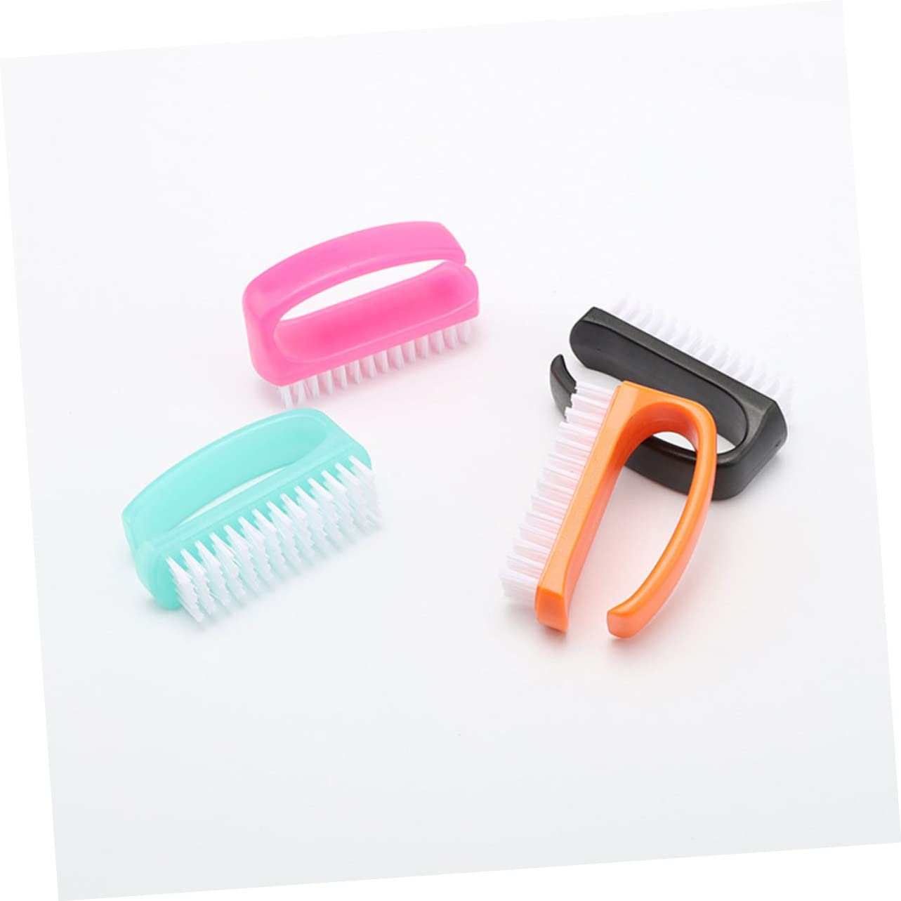 FRCOLOR 4Pcs Nail Cleaning Brush Durable Fingernail Brush for Manicure Dust Removal Soft Bristles for Gentle Nail Care Selection Essential Random Color