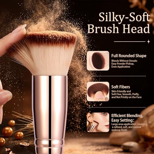 Flat Top Kabuki Foundation Brush - Soft Makeup Brush for Liquid, Cream & Powder