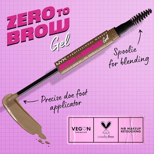 NYX Professional Makeup Zero to Brow Longwear Eyebrow Gel Taupe Pack of 2 - Waterproof & Transfer-Resistant