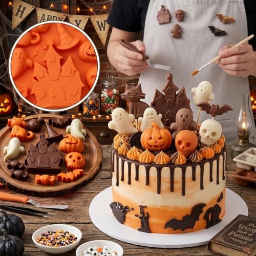 Halloween Silicone Molds - 10 Cavity Chocolate & Candy Molds