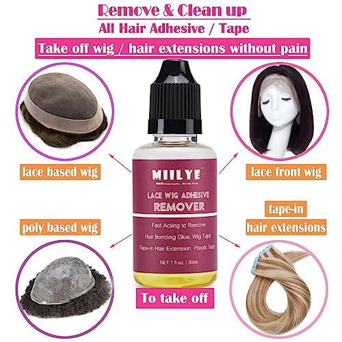 Wig Glue & Tape Remover - 2 Bottles, Adhesive Residue & Extension Removal