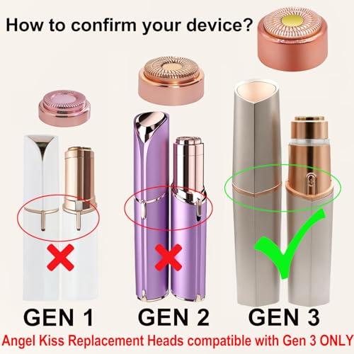 Generation 3 Replacement Heads for Finishing Touch Flawless Facial Hair Remover Gen 3 - Double Precision Enhanced Floating Blades Heads for NEW Flawless Gen 3, PACK of 6, w/Storage Case & Clean Brush