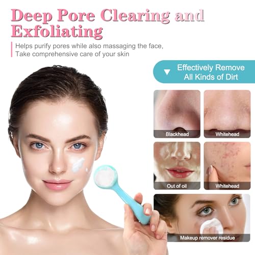 NADUSEP Silicone Facial Cleansing Brush - 2 Pack Soft Bristles