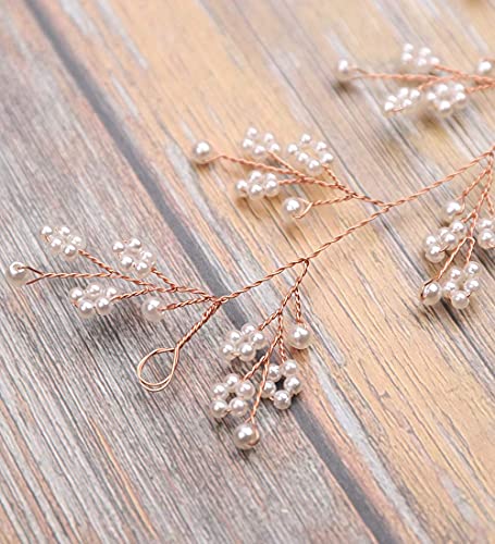 Rose Gold Baby's Breath Hair Vine - Bridal Hairpiece & Accessories