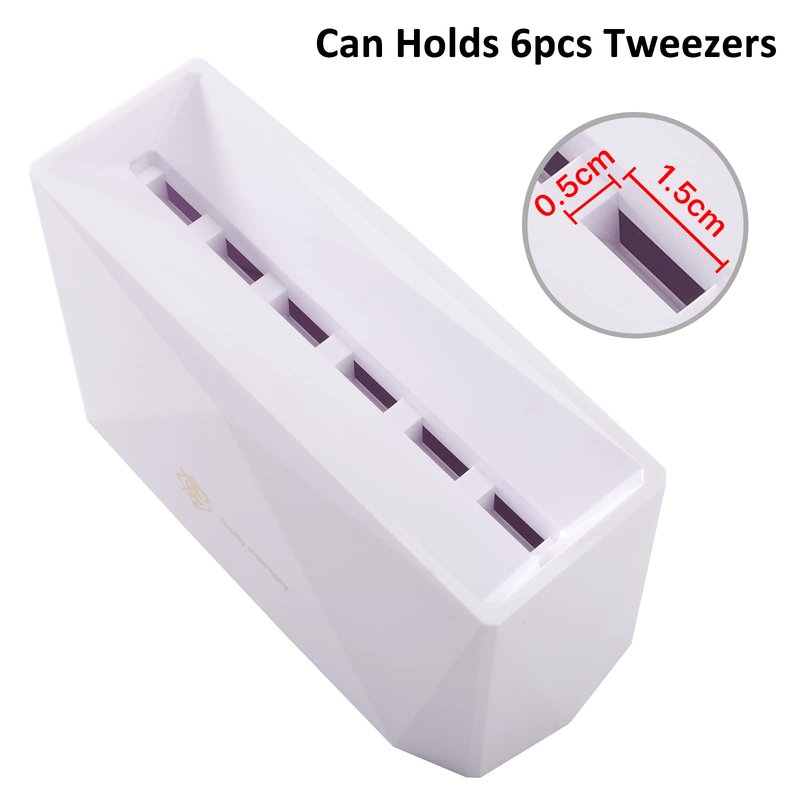 Pretty memory Lash Extension Supplies Tweezer Holder 6 PCS Tweezers Shelf Holder Eyelash Extension Supplies Display Organizer Storage Makeup Accessories Tools, White