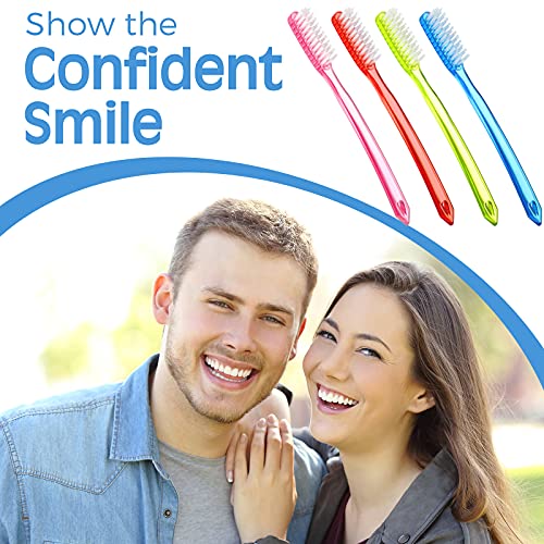 24 Pieces Extra Hard Firm Bristle Toothbrush Set for Adults with Full Head, Multi-Color