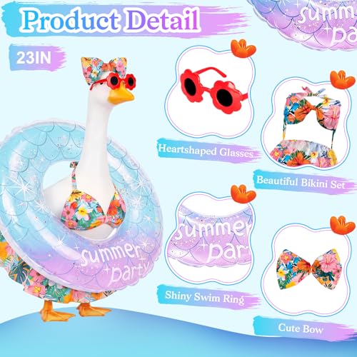 Summer Porch Goose Outfit Set with Hawaiian Bikini & Accessories