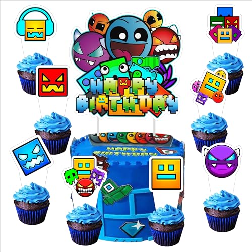 25pcs Cartoon Birthday Party Decorations with Cake & Cupcake Toppers