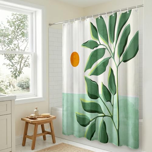 Boho Shower Curtain 71x74 - Water-Resistant Polyester with Hooks