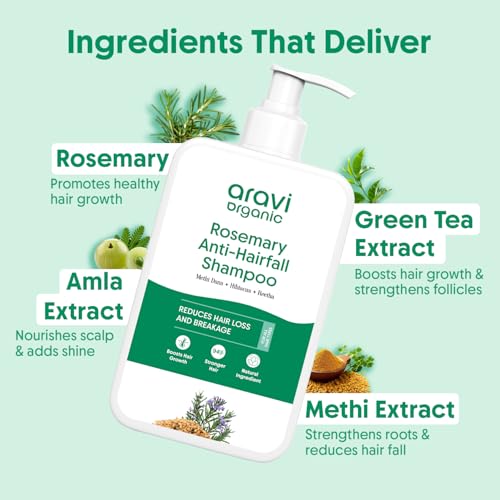 Aravi Organic Rosemary Shampoo for Hair Growth & Hair Fall Control 200ml