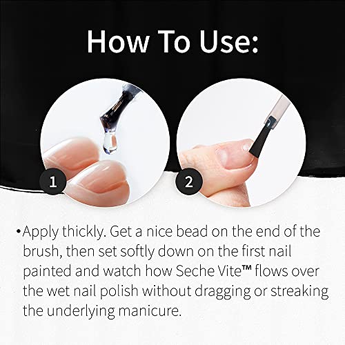 Seche Vite Dry Fast Top Coat ? Quick Dry Clear Nail Polish Top Coat for High Gloss Shine, Long-Lasting Manicure, Made in the USA, 0.5 fl oz